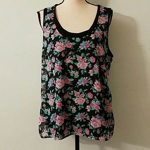 Just Be Floral Print Tank Top XL